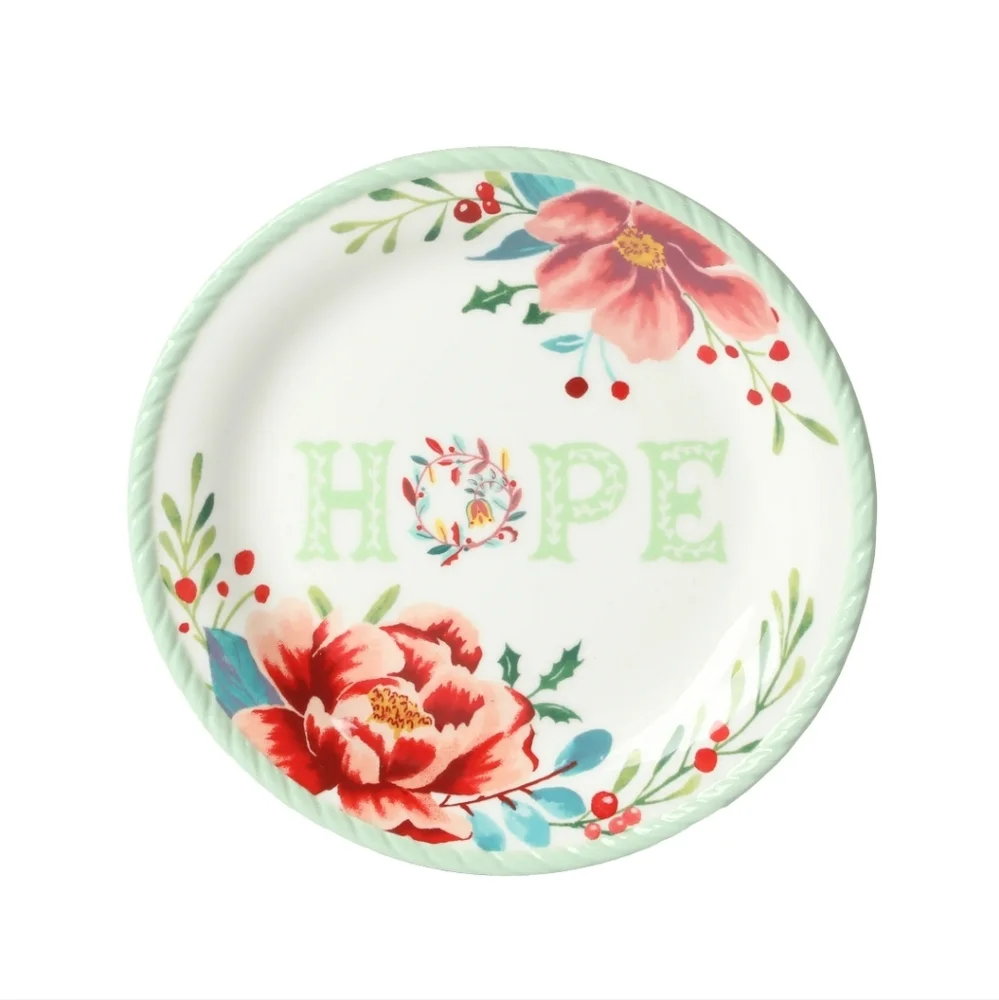 🎄 New Pioneer Woman Merry Meadow Assorted 7.3 Inch Appetizer Plates Set - Picture 8 of 10